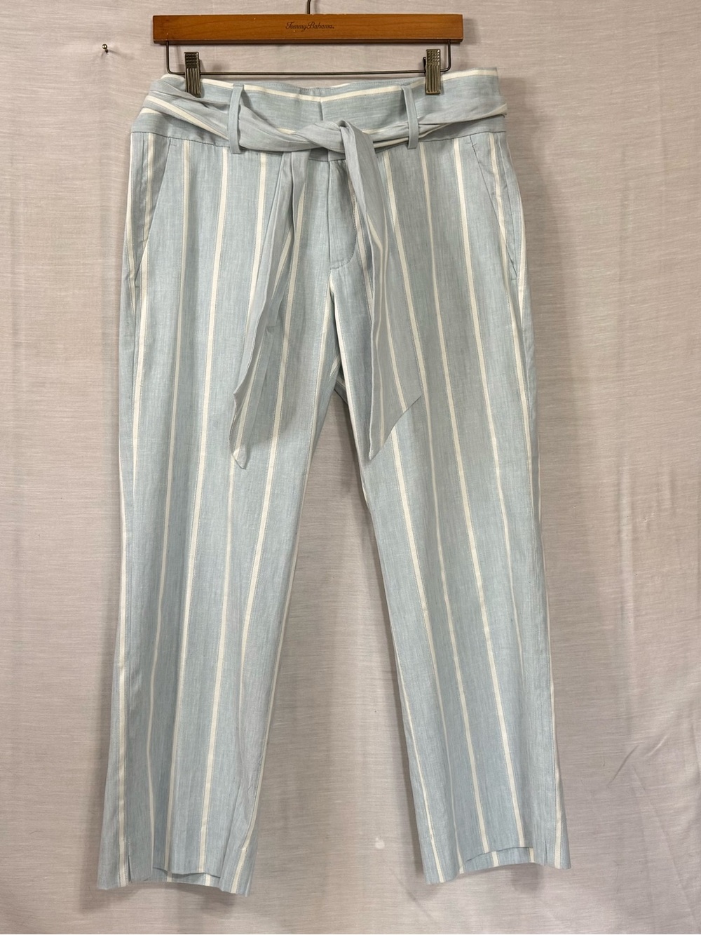 Banana Republic Logan Crop Striped Linen Blend Pants Size 8